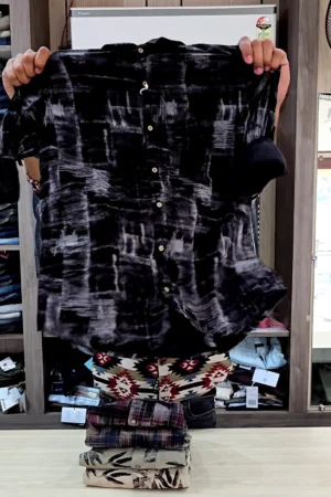 Boxy Fit Tie-Dye Printed Lyocell Shirt for Men